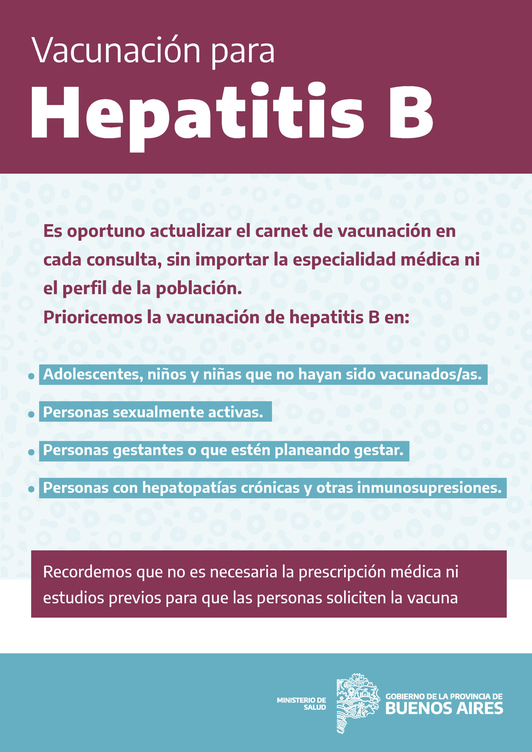Afiche Hepatitis B Para equipos de salud